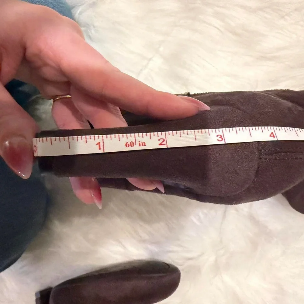 Brown suede over the knee boots